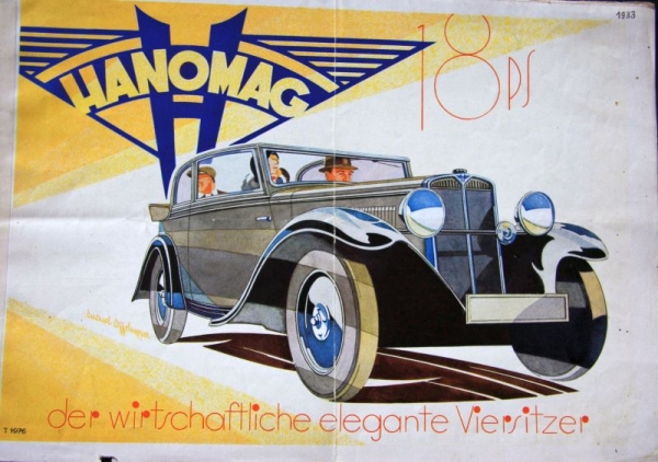 Hanomag 18 PS Modelprogram 1932 "Der wirtschaftliche Viersitzer" Carbrochure (8160)
